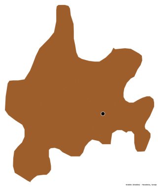 Makedonya Belediyesi Gradsko 'nun başkenti beyaz arka planda izole edilmiştir. Desenli dokuların bileşimi. 3B görüntüleme