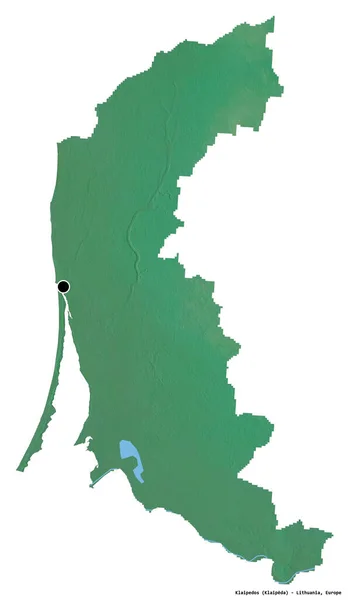 Vorm Van Klaipedos Provincie Litouwen Met Hoofdstad Geïsoleerd Witte Achtergrond — Stockfoto
