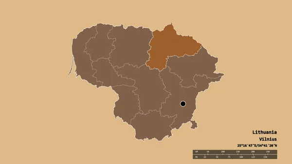 Forma Desnaturalizada Lituania Con Capital División Regional Principal Zona Separada —  Fotos de Stock