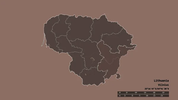 Καθαιρέθηκε Σχήμα Της Λιθουανίας Την Πρωτεύουσα Την Κύρια Περιφερειακή Διαίρεση — Φωτογραφία Αρχείου