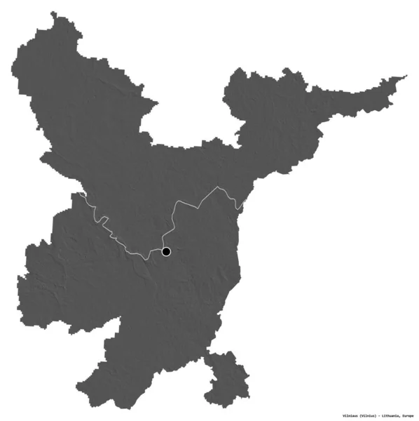 Tvar Vilniás Okres Litva Hlavním Městem Izolovaným Bílém Pozadí Mapa — Stock fotografie