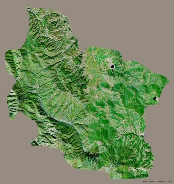 波洛沃的形状 马其顿市 其首都孤立在一个坚实的色彩背景 卫星图像 3D渲染 — 图库照片