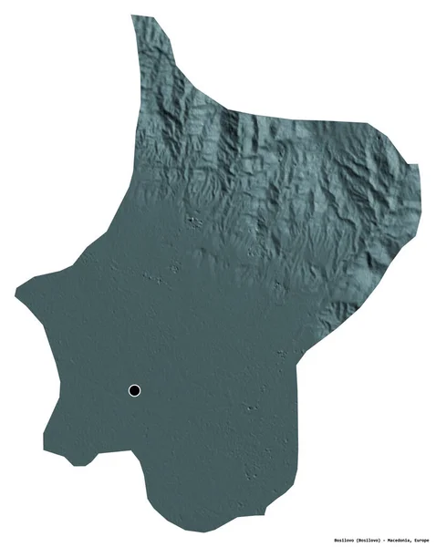 Form Bosilovo Makedoniens Kommun Med Dess Huvudstad Isolerad Vit Bakgrund — Stockfoto