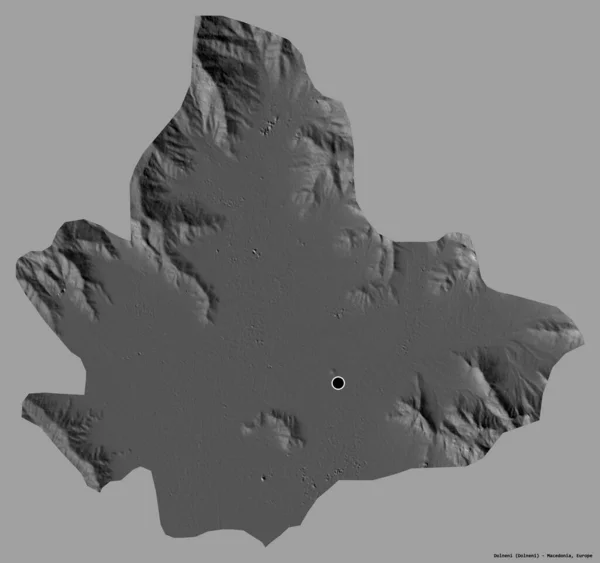 Forma Dolneni Municipio Macedonia Con Capital Aislada Sobre Fondo Color — Foto de Stock