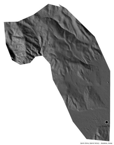 Forme Gjorce Petrov Municipalité Macédoine Avec Capitale Isolée Sur Fond — Photo