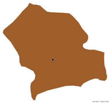 Makedonya 'nın başkenti Konce' nin beyaz arka planda izole edilmiş şekli. Desenli dokuların bileşimi. 3B görüntüleme