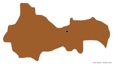 Makedonya 'nın başkenti Kratovo' nun beyaz arka planda izole edilmiş hali. Desenli dokuların bileşimi. 3B görüntüleme