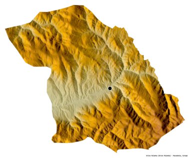 Makedonya 'nın başkenti Kriva Palanka' nın beyaz arka planda izole edilmiş şekli. Topografik yardım haritası. 3B görüntüleme