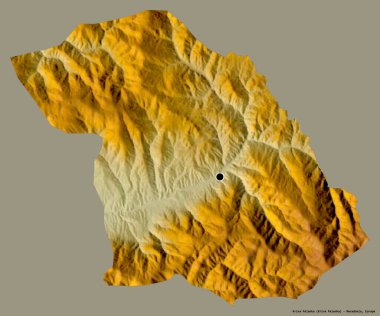 Makedonya Belediyesi Kriva Palanka 'nın şekli, başkenti katı renk arka planına izole edilmiş. Topografik yardım haritası. 3B görüntüleme