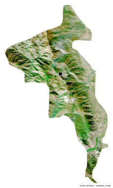 Makedonya 'nın başkenti Krusevo' nun beyaz arka planda izole edilmiş hali. Uydu görüntüleri. 3B görüntüleme