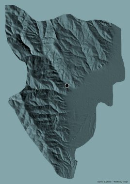 Makedonya Belediyesi Lipkovo 'nun başkenti sağlam bir renk zeminine sahip. Renkli yükseklik haritası. 3B görüntüleme