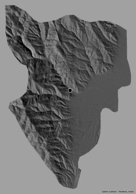 Makedonya Belediyesi Lipkovo 'nun başkenti sağlam bir renk zeminine sahip. Çift seviyeli yükseklik haritası. 3B görüntüleme