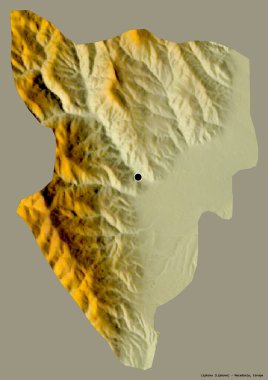 Makedonya Belediyesi Lipkovo 'nun başkenti sağlam bir renk zeminine sahip. Topografik yardım haritası. 3B görüntüleme