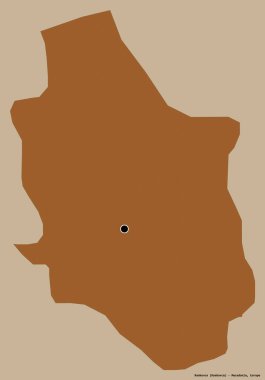 Makedonya 'nın Rankovce belediyesi, başkenti katı bir renk zeminine sahip. Desenli dokuların bileşimi. 3B görüntüleme