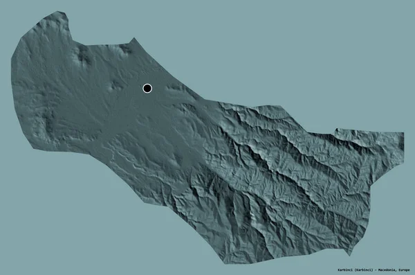 Forma Karbinci Comune Macedonia Con Sua Capitale Isolata Fondo Tinta — Foto Stock