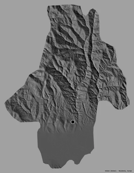Σχήμα Κοτσάνι Δήμος Μακεδονίας Πρωτεύουσα Απομονωμένη Στέρεο Χρωματικό Υπόβαθρο Υψόμετρο — Φωτογραφία Αρχείου