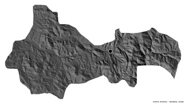Kształt Kratowa Gminy Macedonii Stolicą Odizolowaną Białym Tle Dwupoziomowa Mapa — Zdjęcie stockowe