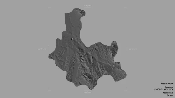 Oblast Kumanovo Obec Makedonie Izolovaná Pevném Pozadí Georeferenčním Hraničním Poli — Stock fotografie