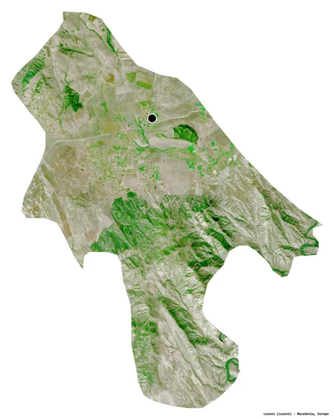 Form Lozovo Makedoniens Kommun Med Dess Huvudstad Isolerad Vit Bakgrund — Stockfoto