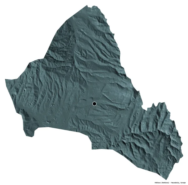 Forma Pehcevo Município Macedônia Com Sua Capital Isolada Fundo Branco — Fotografia de Stock
