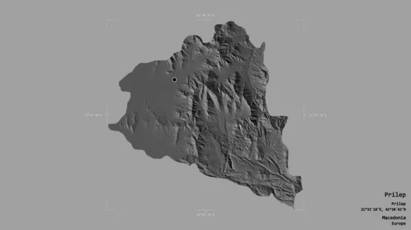 Zona Prilep Municipio Macedonia Aislada Sobre Fondo Sólido Una Caja — Foto de Stock