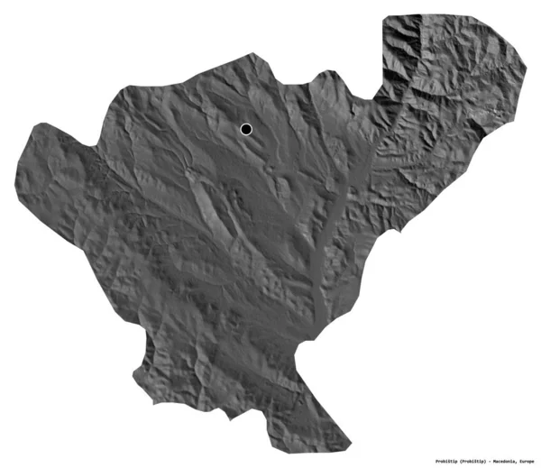 Tvar Probistip Obec Makedonie Hlavním Městem Izolovaným Bílém Pozadí Mapa — Stock fotografie