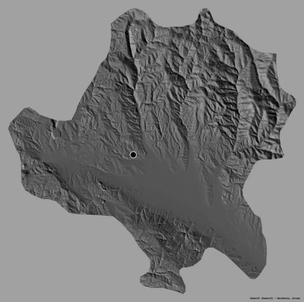 Forma Radovis Comune Della Macedonia Con Sua Capitale Isolata Sfondo — Foto Stock