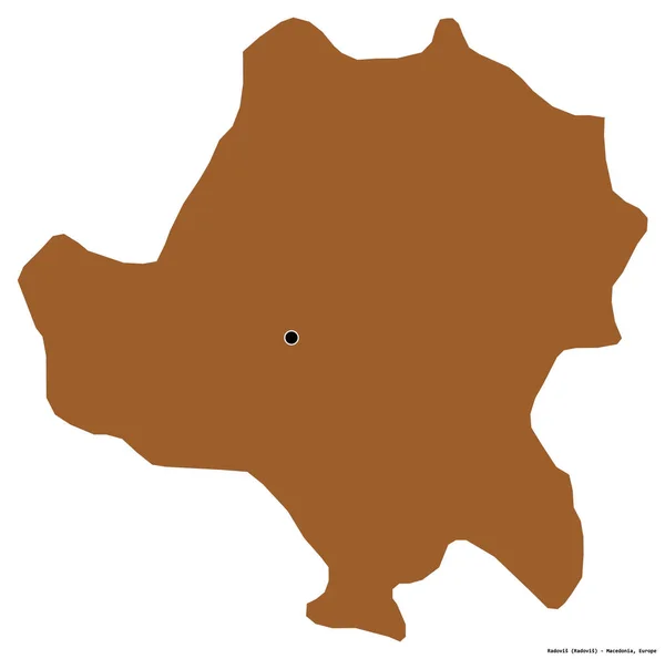 Formen Radovis Makedoniens Kommun Med Huvudstaden Isolerad Vit Bakgrund Sammansättning — Stockfoto