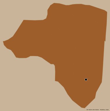 Makedonya 'nın başkenti sağlam bir renk zeminine sahip olan Star Dojran belediyesinin şekli. Desenli dokuların bileşimi. 3B görüntüleme