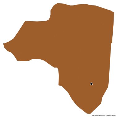 Makedonya Belediyesi Star Dojran 'ın beyaz arka planda sermayesi bulunan şekli. Desenli dokuların bileşimi. 3B görüntüleme