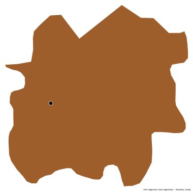 Makedonya 'nın başkenti Staro Nagoricane' nin beyaz arka planda izole edilmiş hali. Desenli dokuların bileşimi. 3B görüntüleme