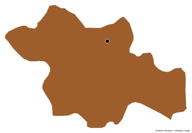 Makedonya 'nın başkenti Strumitsa' nın beyaz arka planda izole edilmiş hali. Desenli dokuların bileşimi. 3B görüntüleme