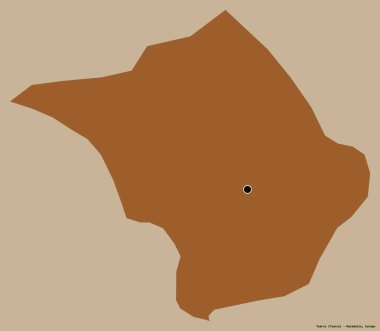 Makedonya 'nın Tearce belediyesi, başkenti katı renk arka planına izole edilmiş durumda. Desenli dokuların bileşimi. 3B görüntüleme