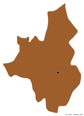 Makedonya 'nın başkenti beyaz arka planda izole edilmiş Veles belediyesi. Desenli dokuların bileşimi. 3B görüntüleme