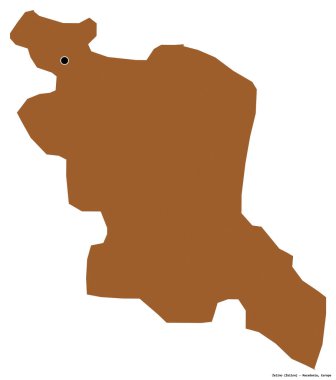 Makedonya Belediyesi Zelino 'nun başkenti beyaz arka planda izole edilmiştir. Desenli dokuların bileşimi. 3B görüntüleme