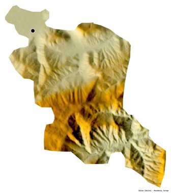 Makedonya Belediyesi Zelino 'nun başkenti beyaz arka planda izole edilmiştir. Topografik yardım haritası. 3B görüntüleme