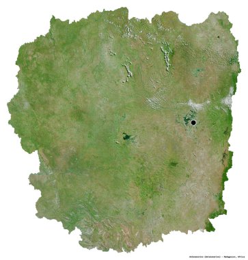 Madagaskar 'ın özerk ili Antananarivo' nun beyaz arka planda bulunan başkenti. Uydu görüntüleri. 3B görüntüleme