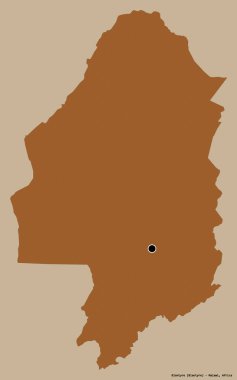 Malawi 'nin Blantyre ilçesi, başkenti katı renk arkaplanı ile izole edilmiştir. Desenli dokuların bileşimi. 3B görüntüleme