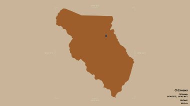 Chikwawa bölgesi, Malawi bölgesi, katı bir arka planda izole edilmiş bir sınır kutusunda. Etiketler. Desenli dokuların bileşimi. 3B görüntüleme