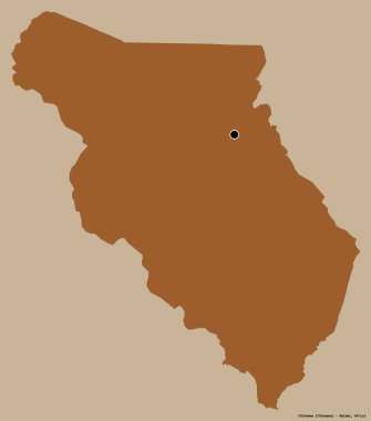 Malawi 'nin Chikwawa ilçesi, başkenti katı bir renk arkaplanı ile izole edilmiştir. Desenli dokuların bileşimi. 3B görüntüleme