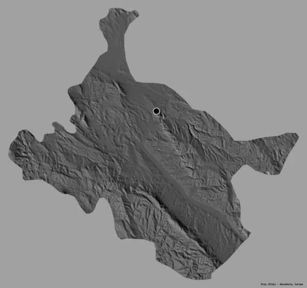 Shape Stip Gemeinde Mazedonien Mit Seiner Hauptstadt Isoliert Auf Einem — Stockfoto