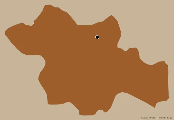 Form Strumitsa Makedoniens Kommun Med Sin Huvudstad Isolerad Solid Färg — Stockfoto