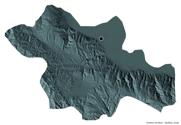 Forma Strumitsa Municipio Macedonia Con Capital Aislada Sobre Fondo Blanco — Foto de Stock