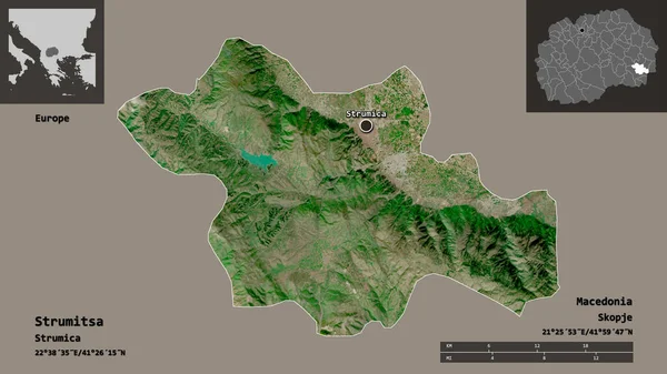 Gestalt Von Strumitsa Der Stadt Mazedoniens Und Ihrer Hauptstadt Entfernungsskala — Stockfoto