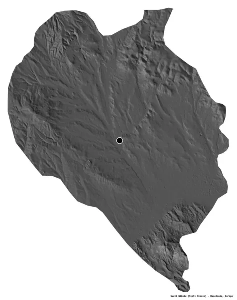 Forma Sveti Nikole Municipio Macedonia Con Capital Aislada Sobre Fondo —  Fotos de Stock
