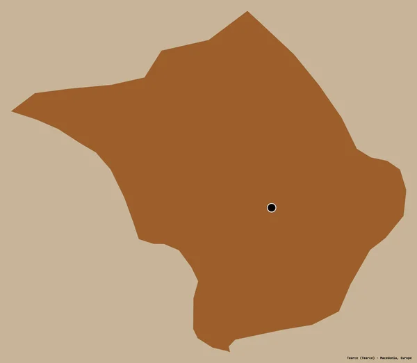 Form Tearce Makedoniens Kommun Med Sin Huvudstad Isolerad Solid Färg — Stockfoto