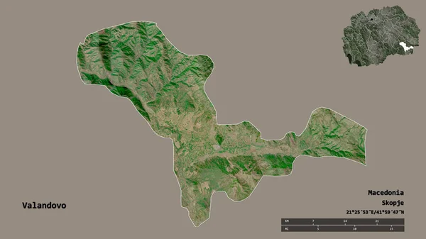 Form Valandovo Makedoniens Kommun Med Dess Huvudstad Isolerad Solid Bakgrund — Stockfoto