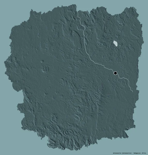 Forma Antananarivo Provincia Autónoma Madagascar Con Capital Aislada Sobre Fondo — Foto de Stock
