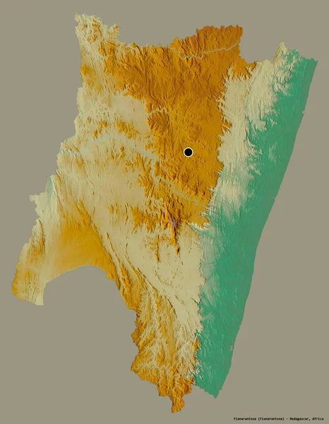 Форма Фианаранцоа Автономной Провинции Мадагаскар Столицей Изолированной Сплошном Цветном Фоне — стоковое фото