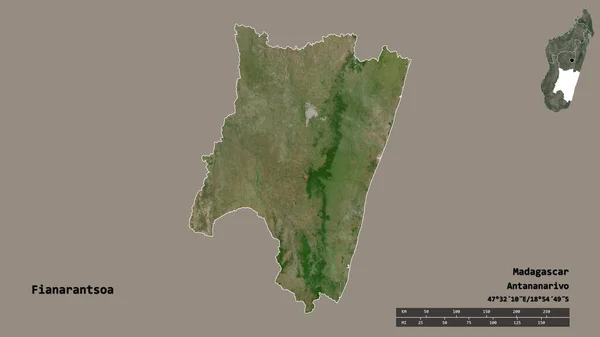 Forma Fianarantsoa Província Autónoma Madagáscar Com Sua Capital Isolada Sobre — Fotografia de Stock